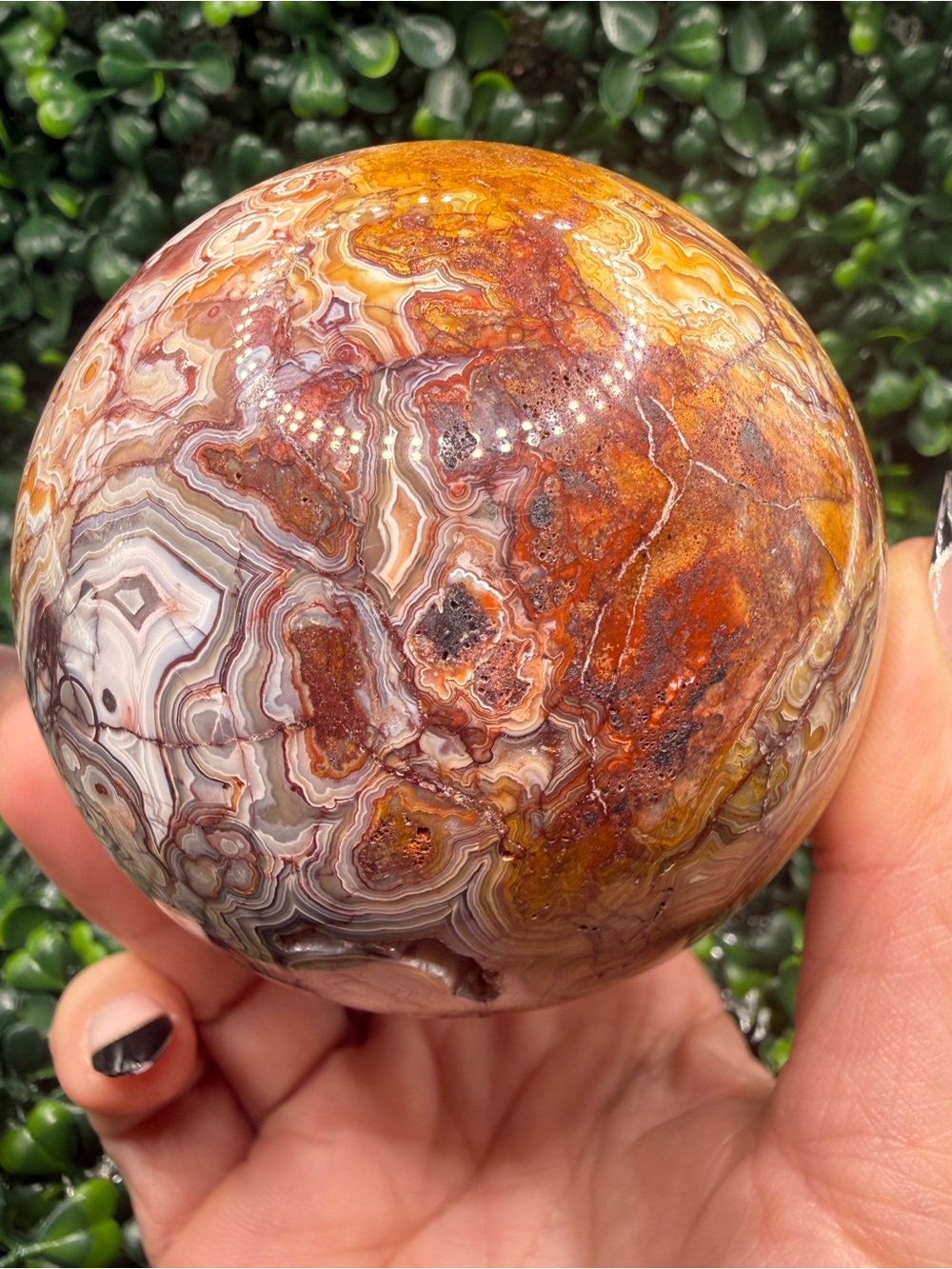 STUNNING LAGUNA LACE AGATE SPHERE 75mm - Picture 7 of 13